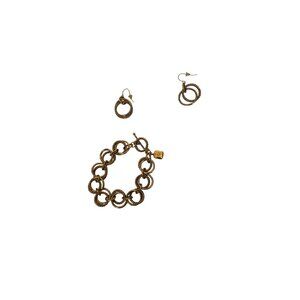 Vintage Gold Tone, Chain Link Bracelet Earrings Set! Vtg. Ralph Lauren Jewelry